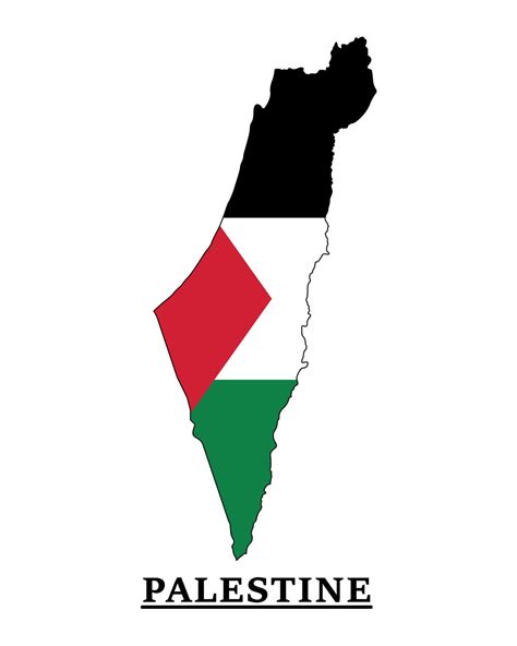 Palestine National Flag Map Design, Illustration Of Palestine Country Flag Inside The Map ...