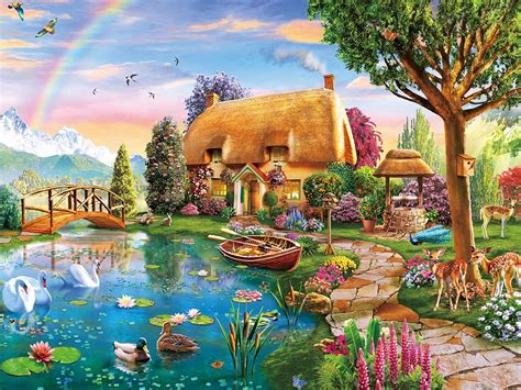 Lakeside Cottage 300 Piece Jigsaw Puzzle - Walmart.com