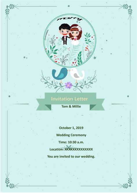 WORD of Light Blue Wedding Invitation Letter.docx | WPS Free Templates