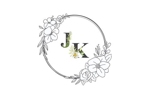 Monogram Wedding with Flower Letters Graphic by zia studio · Creative ...