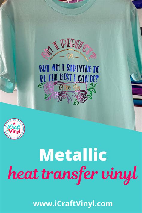 Metallic Heat Transfer Vinyl - DIY T-Shirt - iCraftVinyl.com | Heat transfer vinyl, Diy vinyl ...