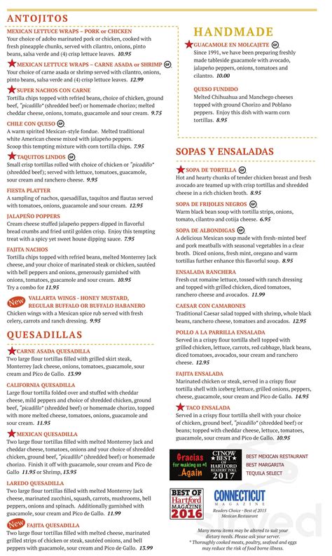 Puerto Vallarta menu in Danbury, Connecticut, USA