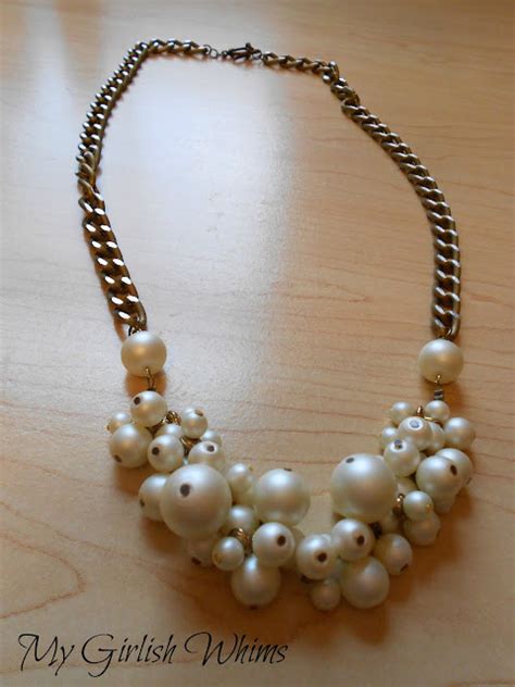 DIY Pearl Cluster Chain Necklace - My Girlish Whims