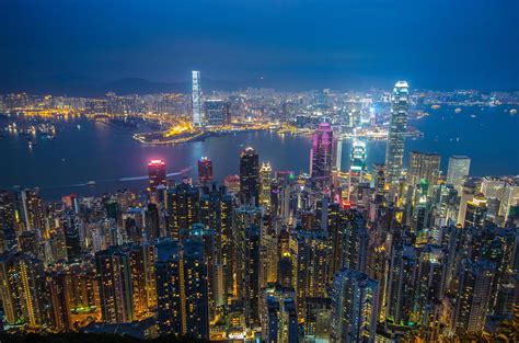 Hong Kong skyline seen from Victoria peak. Follow me on Facebook and ...