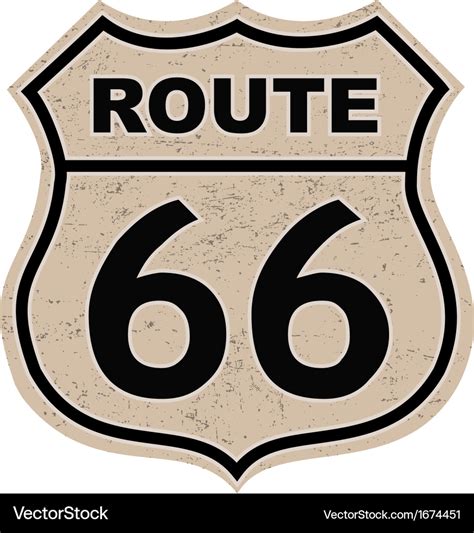 Route 66 sign Royalty Free Vector Image - VectorStock