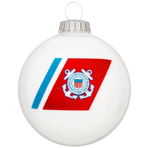 US Coast Guard Logo And Hymn Glass Ornament