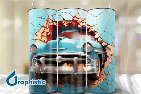 Car 3D Smashed Wall Art Background 22 Graphic by Graphistic · Creative Fabrica