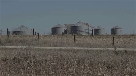 Corn Silos Across Field Stock Video Footage - Storyblocks