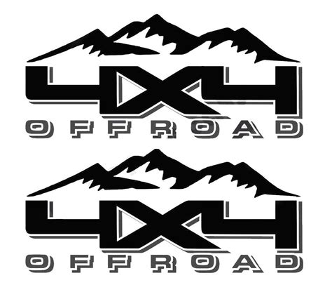 4x4 Off-Road Decal 2PC Set New Fits Jeeps Trucks Cars Universal 15" - KLP Customs