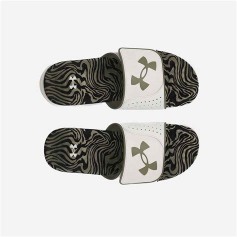 Under Armour Men's UA Ignite Pro Graphic Footbed Slides in White Clay ...