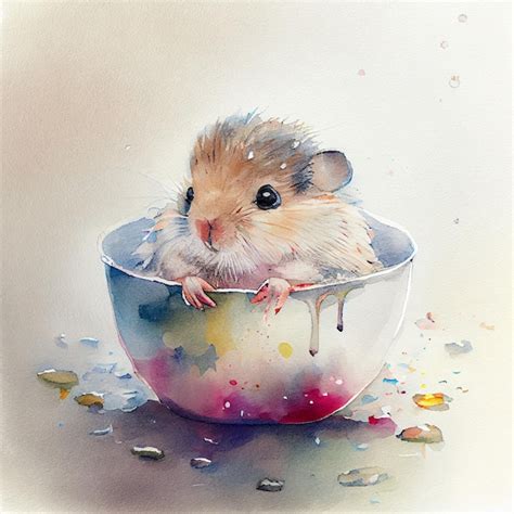 Arte animal aquarela fofa | Foto Premium