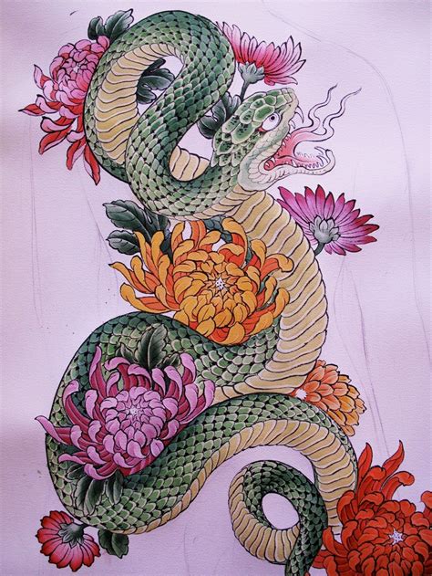 Garver snake | Snake tattoo design, Japanese tattoo art, Japanese snake tattoo