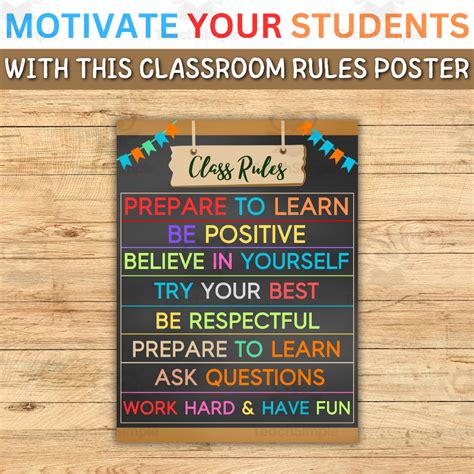 Order and Productivity in the Classroom Rules and Expectations Posters ...