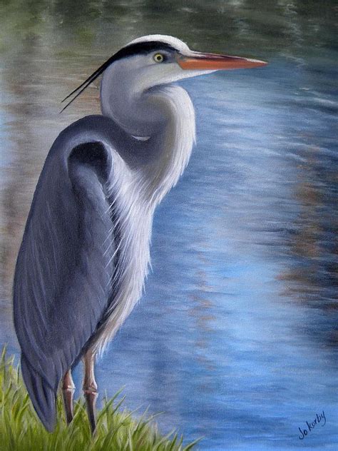 Great Blue Heron Painting by Jo Korby - Fine Art America