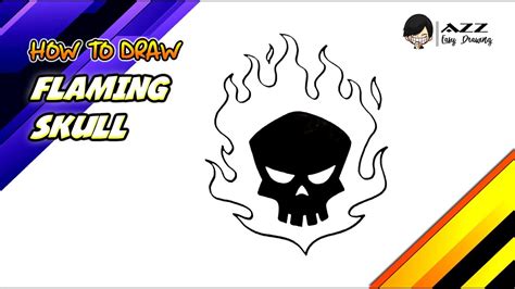 How to draw Flaming Skull step by step - YouTube