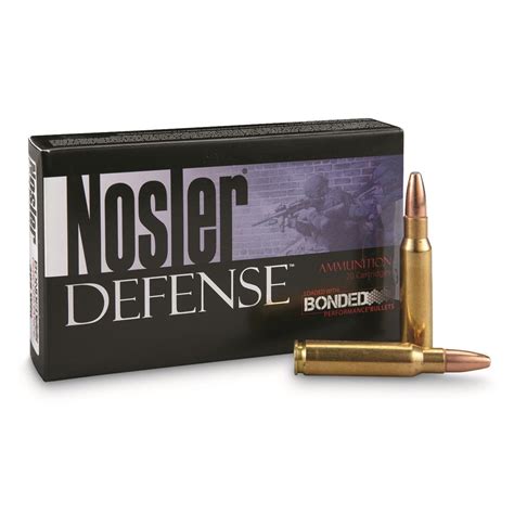 Nosler Defense Rifle, .308 Winchester, Bonded Solid Base, 168 Grain, 20 Rounds - 665788, .308 ...