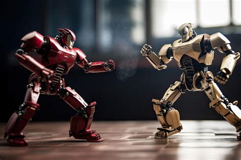 Premium AI Image | Two fighting robots Epic battle between two mechanical characters Generative AI