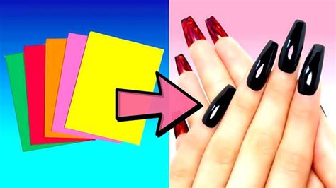 HOW TO MAKE FAKE NAILS FROM PAPER - LOUBOUTIN NAILS- DIY - YouTube in 2020 | Fake nails diy ...