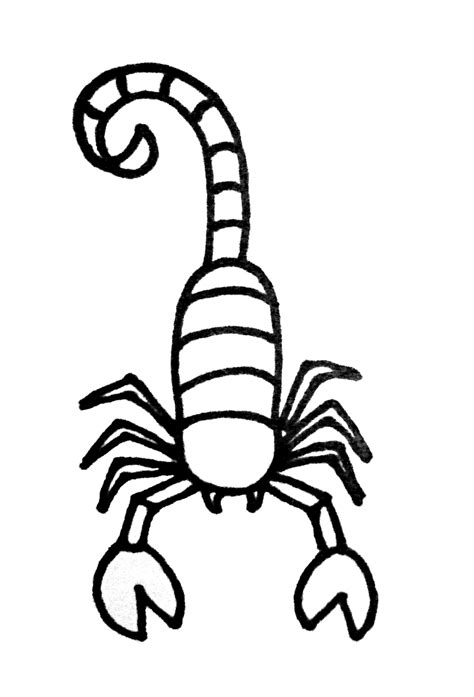 How to draw a SCORPION for kids - drawingsforkids.net