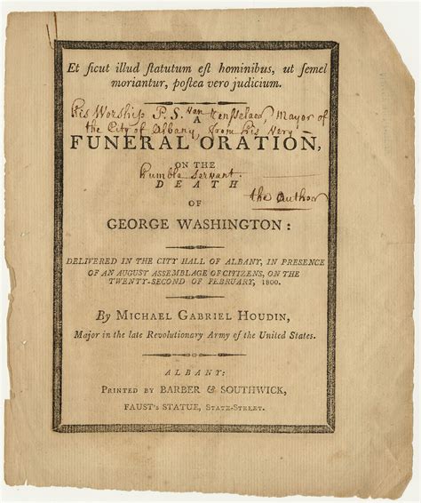 A Funeral Oration, On the Death of George Washington - Albany Institute of History and Art