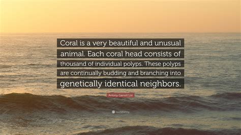 Antony Garrett Lisi Quote: “Coral is a very beautiful and unusual ...