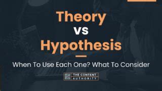 Theory vs Hypothesis: When To Use Each One? What To Consider