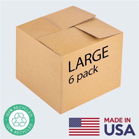 Eco-Friendly Cardboard Moving Boxes, Large, 6 Pack