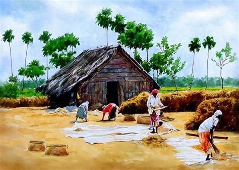 village-painting-india | Scenery paintings, Art village, Fine art painting