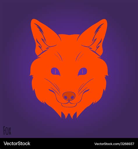 Face red fox silhouette Royalty Free Vector Image