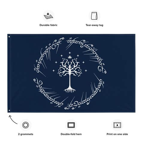 LOTR Gondor Flag Tree of Gondor Flag the Lord of the Rings Banner Blue and White Gondor Flag - Etsy