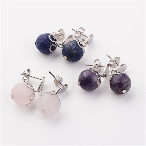 Wholesale Natural Gemstone Stud Earrings - Jewelryandfindings.com