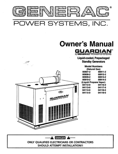 Generac Generator Manual Service Manual