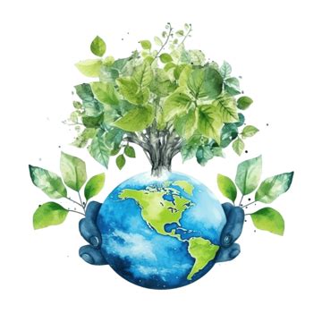Earth Day Save Nature With Watercolor Illustration, Earth Day, Save Nature, Earth PNG ...