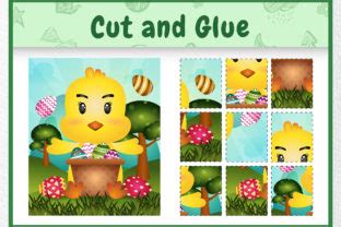 A Chick Easter Animal 4 - Cut and Glue Graphic by wijayariko · Creative ...