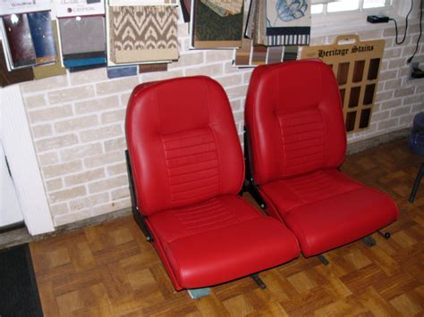 1960 Red Leather Volvo Seats Restoration - Alex Upholstery Shop