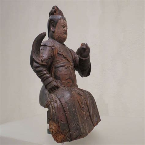 Wood Ming Dynasty Sculpture of a Deity For Sale at 1stDibs