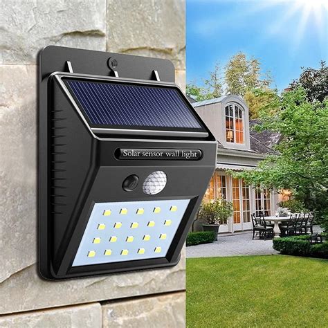 Solar Powered LED Wall Light Solar Light Outdoors Front Door Garden Manor Night Walk Lighting ...