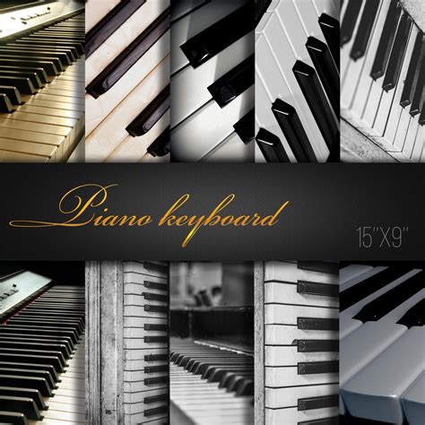 Piano Keyboard / Piano Paper Pack / Piano Scrapbook Paper / Key Paper / Monochrome / Piano ...