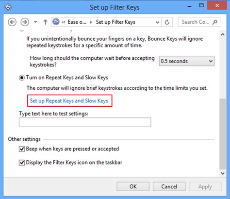 How to Set up Filter Keys in Windows 8/8.1