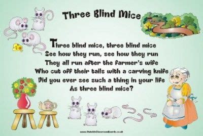 Three+Blind+Mice+Poem | NURSERY RHYME - THREE BLIND MICE (0111) See How They Run, Three Blind ...