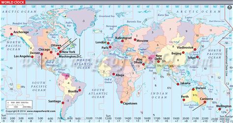 World Clock Map | World Time and Date Map | Time zone map, World time ...