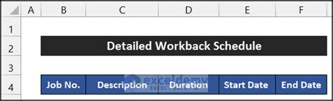 How to Create a Workback Schedule in Excel: 5 Methods