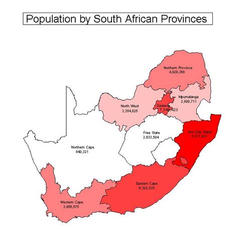 South Africa Population Map | Map Of Africa