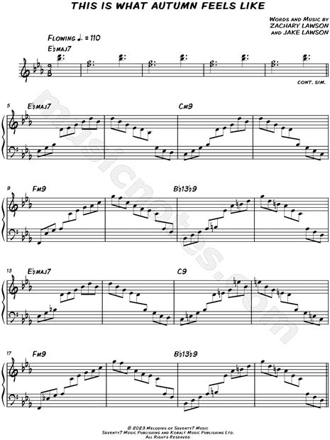 Signature Score "this is what autumn feels like - JVKE" Sheet Music ...