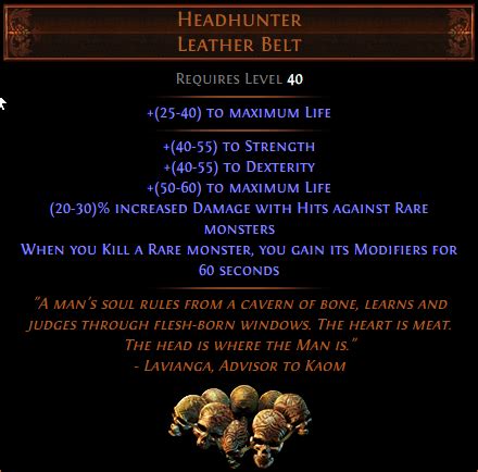 Headhunter Item Guide - PoE Vault