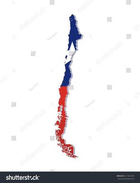 Map Of Chile With The Image Of The National Flag Stock Vector ...