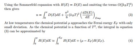 condensed matter - Sommerfeld Expansion & Chemical Potential - Physics ...