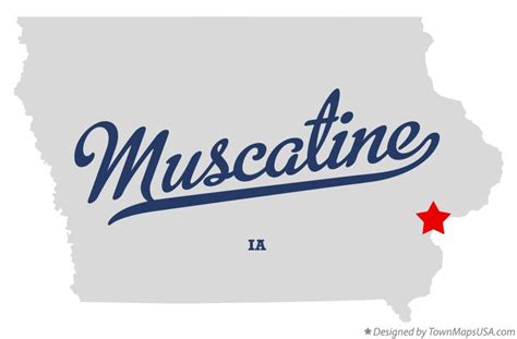 Map of Muscatine, IA, Iowa