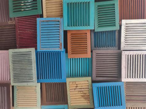 shutters made of wood and arranged in various colors into a background 11099056 Stock Photo at ...