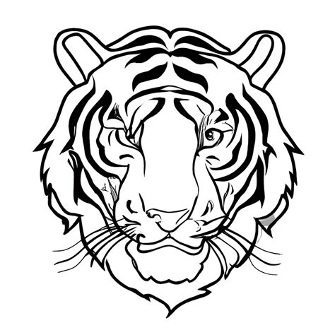 Bengal Tiger Line Art Graphic · Creative Fabrica